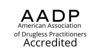 A black and white logo for the american association of dullness practitioners.